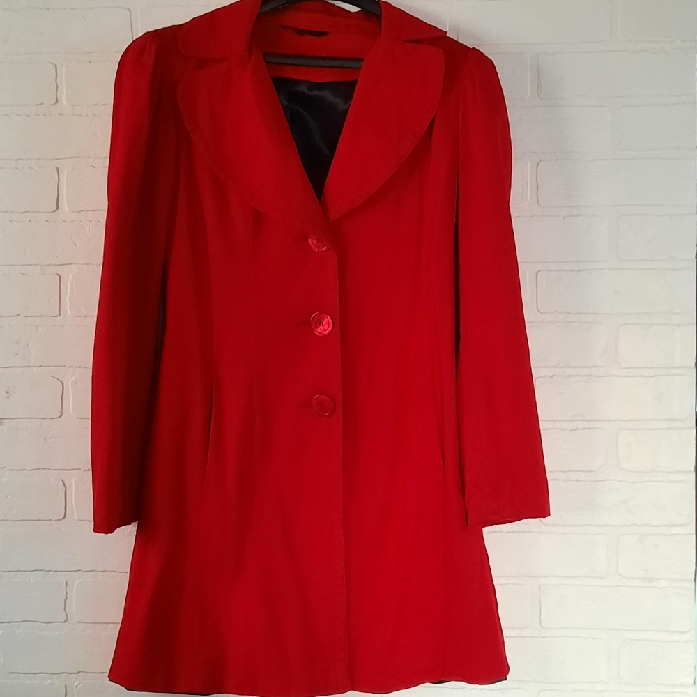 XSmall Y2K Red Cotton Jacket - Made in Canada for Le Chateau